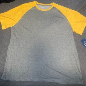 George Men's Yellow and Gray Raglan Tee
